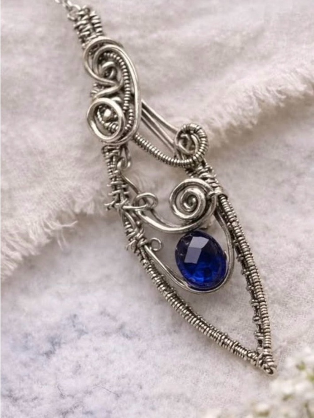 Elegant Silver Wire Wrapped Necklace